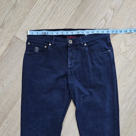 Brunello Cucinelli Men’s Slim Fit Five-Pocket Jeans – US 32 (IT 48), Dark Wash - Picture 7 of 15